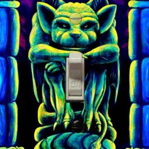 Gargoyle Light Switch Cover Plate Gothic Trippy Goth Hippie Room Decor Glow Art